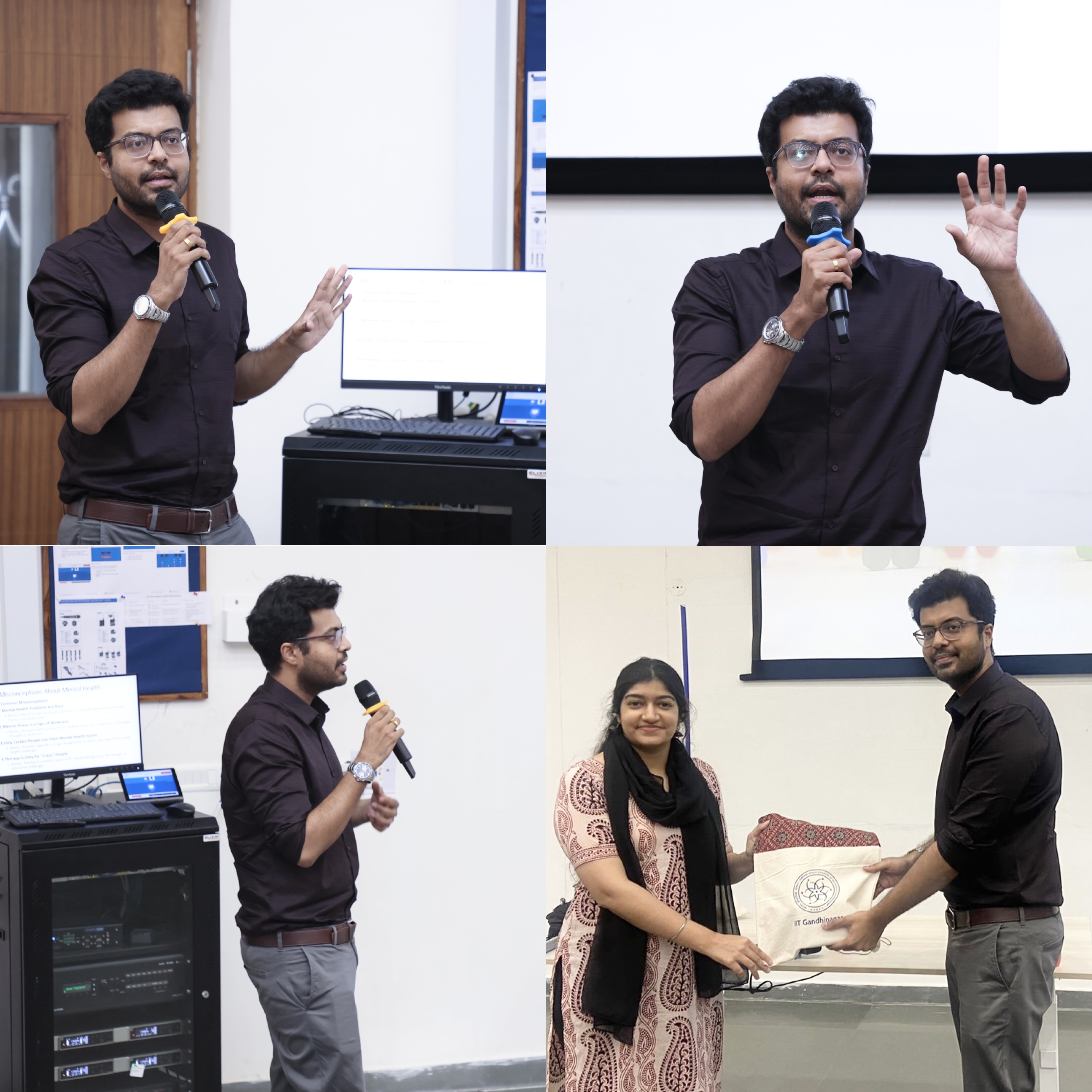 Dr. Harshil delivered a seminar on topic “How to be happy - A Psychiatrist’s perspective” at IIT-Gandhinagar and interacted with intellectual and bright minded students and faculties.